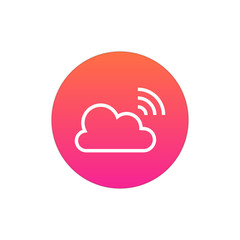 Broadcast icon vector, clip art. Live stream cloud computing. Also useful as logo, circle app icon, web UI element, symbol, graphic image, silhouette and illustration.