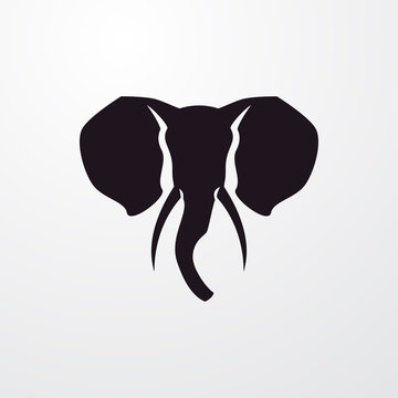 elephant head icon illustration