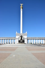 Fototapeta na wymiar View in Independence Square in Astana, capital of Kazakhstan