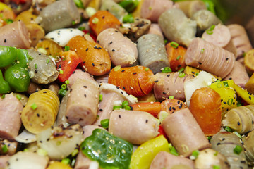 Stir fried sausages 