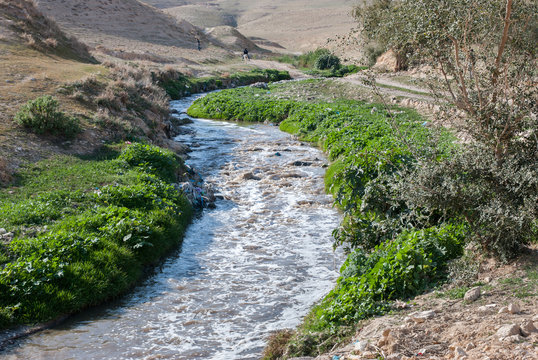 Kidron river  in Judean desert. Israel