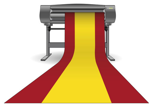 plotter printing large spain flag