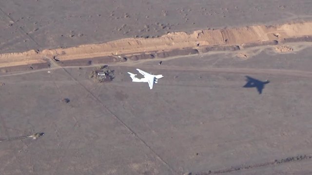 Transport aircraft gains altitude