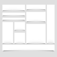 Set of vector blank white web banners.