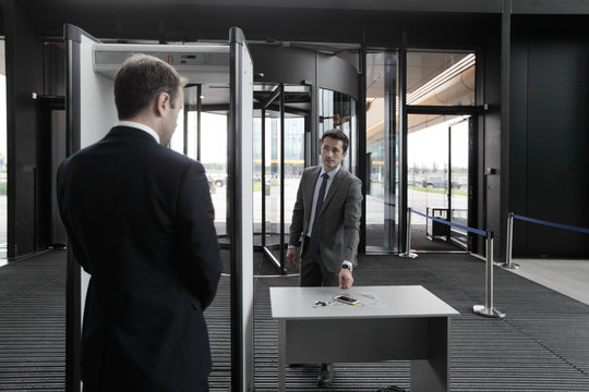 Man At Airport Security Gates