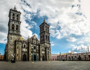 Foto op Plexiglas Puebla Cathedral - Puebla, Mexico © diegograndi
