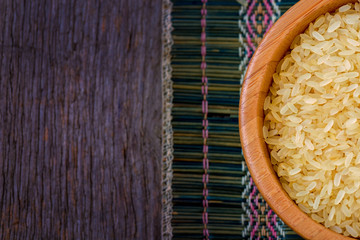 Rice bowl on the table in natural light