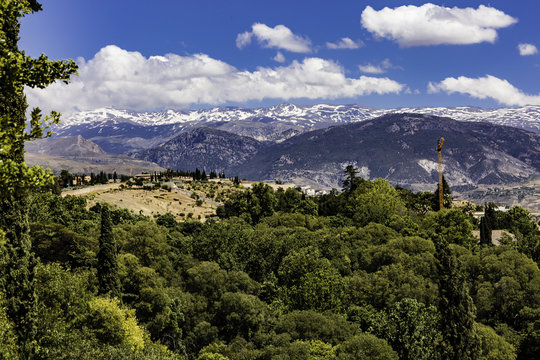 Alhambra, El Partal, view on the Sierra Nevada