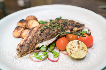 grilled barramundi steak

