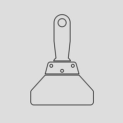 putty knife. vector icon outline