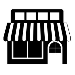 Small store icon. Shop retail market and business theme. Isolated design. Vector illustration