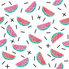 Watercolor vector pattern of fruits