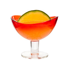 Melon Smoothie Drink Isolated on white. Selective focus.