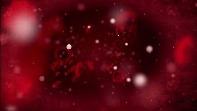 Blood cells in vein - loop 3D animation. Medical loop background