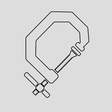 clamp.outline vector icon