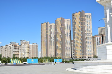 Modern residential building in Astana, capital of Kazakhstan
