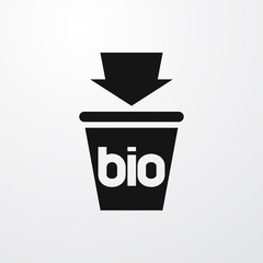 bio trash icon illustration