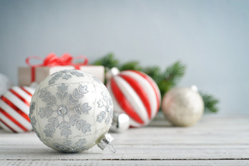 Gift box with christmas decorations