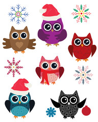 Fototapeta premium owl set vector