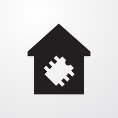 CPU in house icon illustration