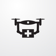 medical drone icon illustration