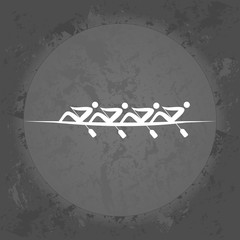 Icon Rowing Fours on gray vintage background .