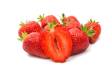 ripe strawberries isolated