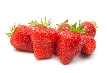 ripe strawberries isolated