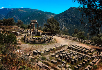 Temple of Athena Pronea in Delphi-Greece