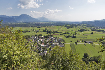 Slovenian countryside aerial landscape