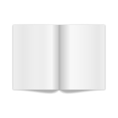 Book Spread With Blank White Pages. Vector Illustration