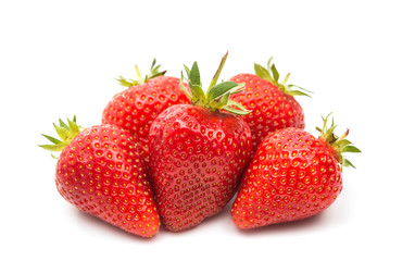 ripe strawberries isolated