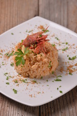 risotto con gamberi rossi del mediterraneo