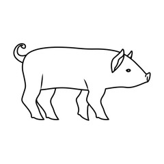 Pork icon. Livestock animal life nature and fauna theme. Vector illustration