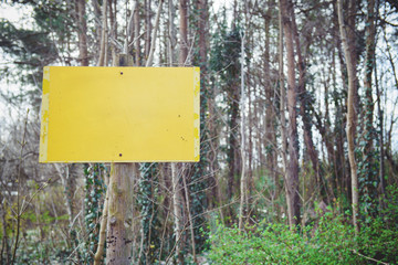 Warning Sign on a forest