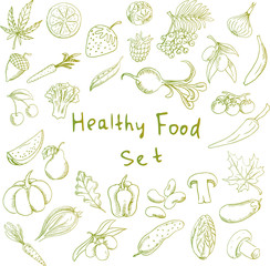 Tasty vegetables in vector. concept collection