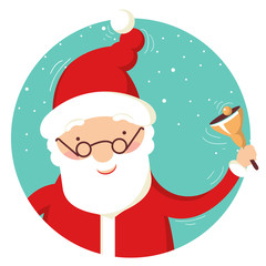 Santa Claus portrait with christmas bell
