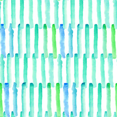Pattern with watercolor hand drawn elements