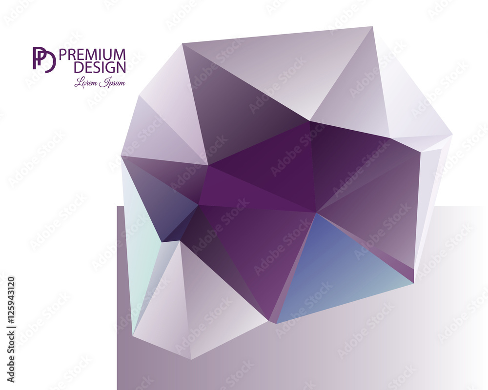 Wall mural Polygonal Abstract Background and PD Logo