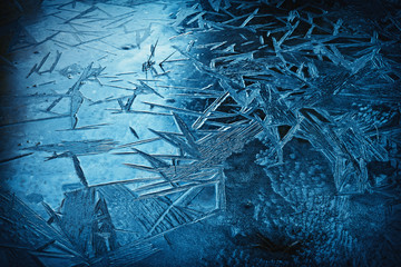 dark blue frozen water level