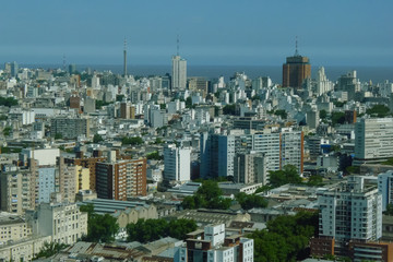 Fototapeta na wymiar Uruguay, Montevideo, Aerial View from Tower of Antel,
