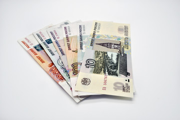 Obraz na płótnie Canvas 5000 1000 500 100 50 банкноты банка России н