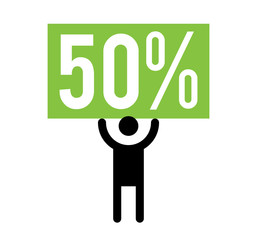 25 Percent and Man Icon