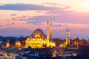 Fototapeta premium The historic center of Istanbul at sunset. Turkey.