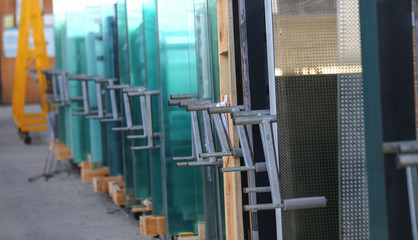 Obraz premium View of the stillage with glass