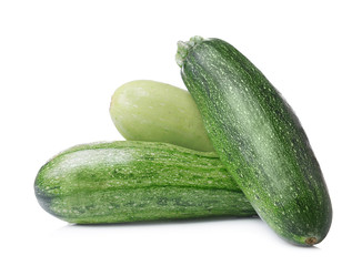 Zucchini on white background