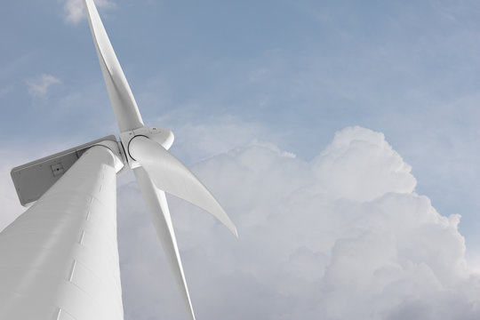 Windkraft zur ökologische Energie Gewinnung mit Wolken Himmel Hintergrund