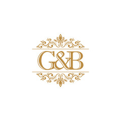 Obraz na płótnie Canvas G&B Initial logo. Ornament gold