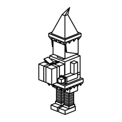 Isometric elf icon. Christmas season decoration and celebration theme. Isolated design. Vector illustration