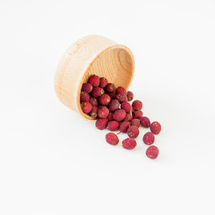 hawthorn fruit on the background